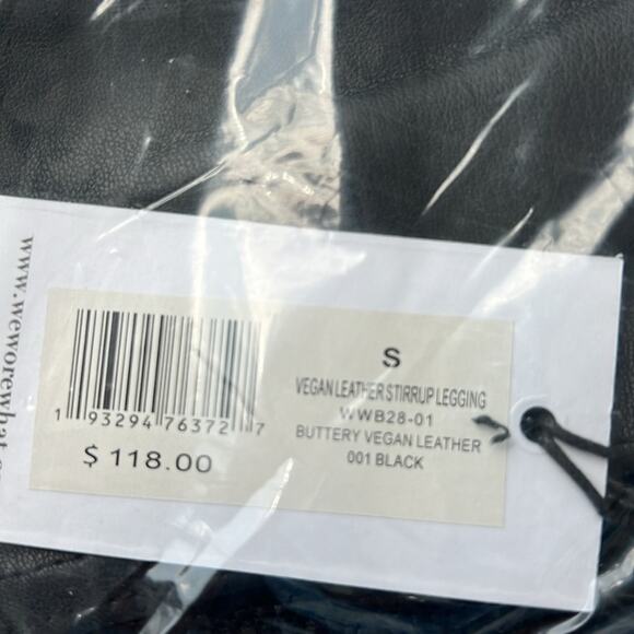 NWT $118 REVOLVE We Wore What stirrup pants vegan leather S - Picture 6 of 8